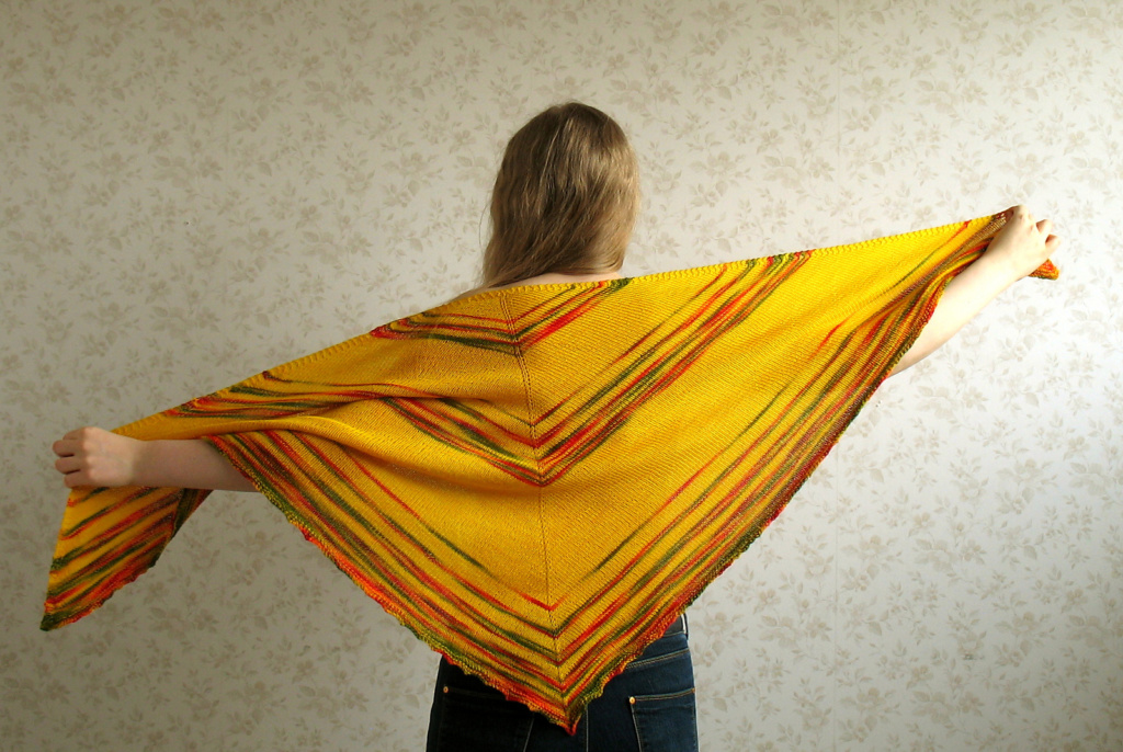 Indian Summer shawl spread open