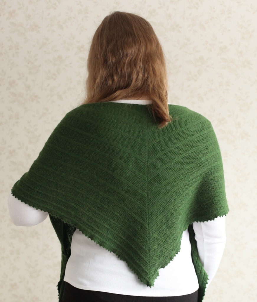 Nummi shawl on the shoulders - reverse side